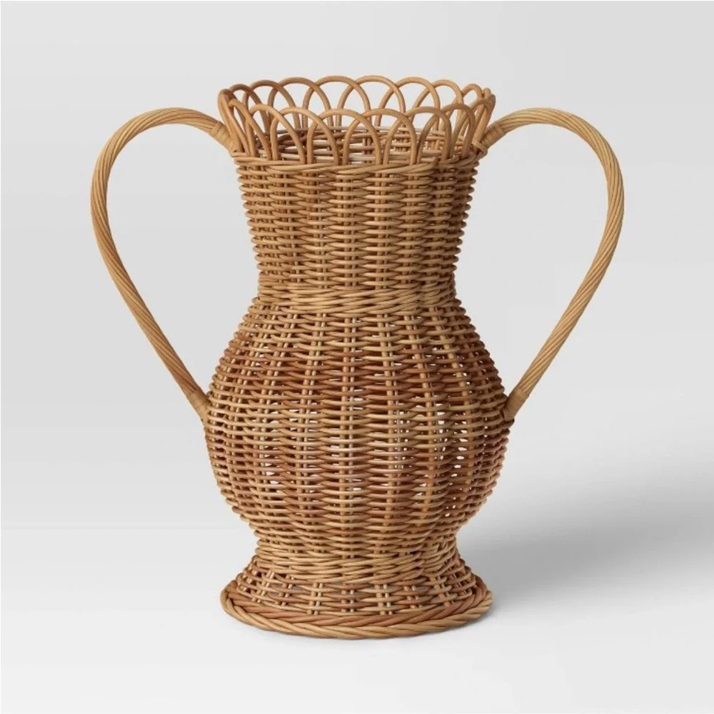 Threshold Large Rattan Vase Natural